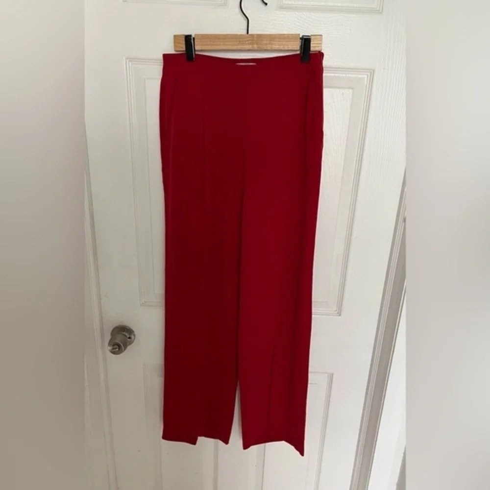 Anthropology Ichi Womens Dress PantsRed High Waist US 4 Small Wide Legs Trousers